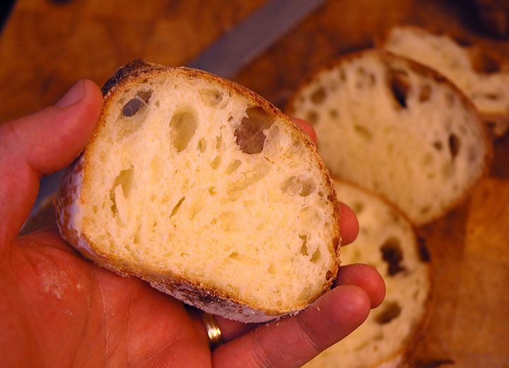 My first crack at Italian ciabatta bread.  Its a crusty sourdough thats a lot easier to make than a regular sourdough.  Really nice bread although the loaves ended up on the small size.  Ill double the recipe next time.  Cooks Illustrated magazine has the recipe for this one.